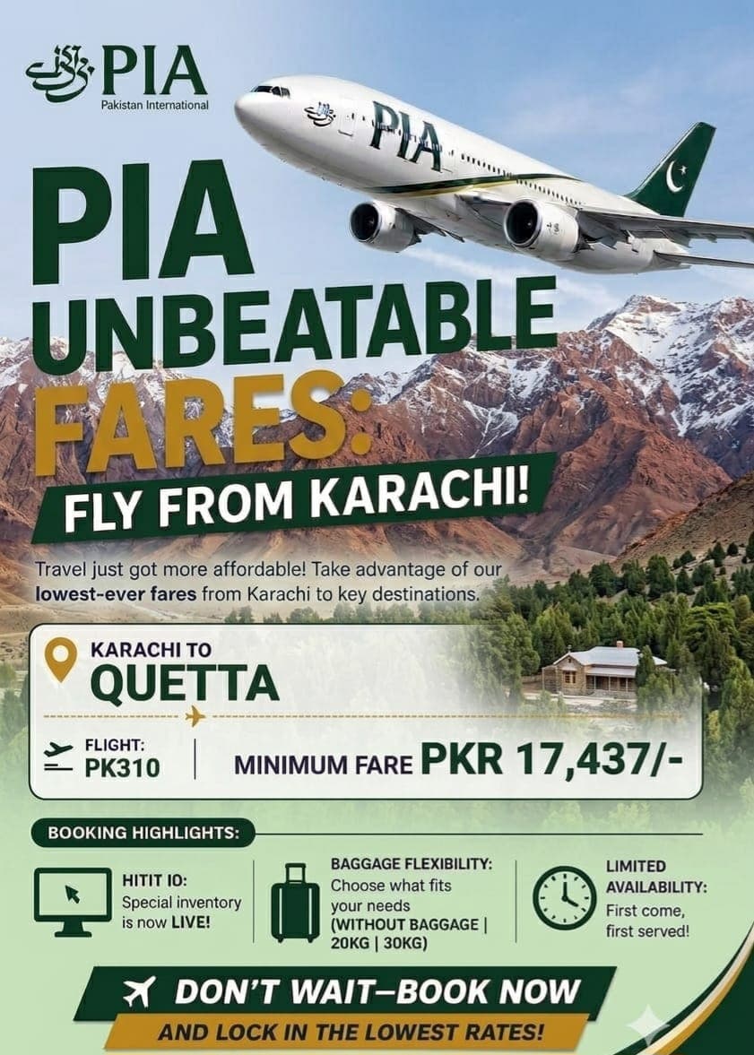 PIA KARACHI TO QUETTA