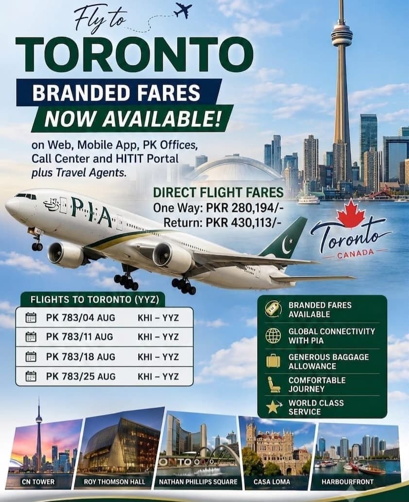 PIA TORONTO KARACHI 