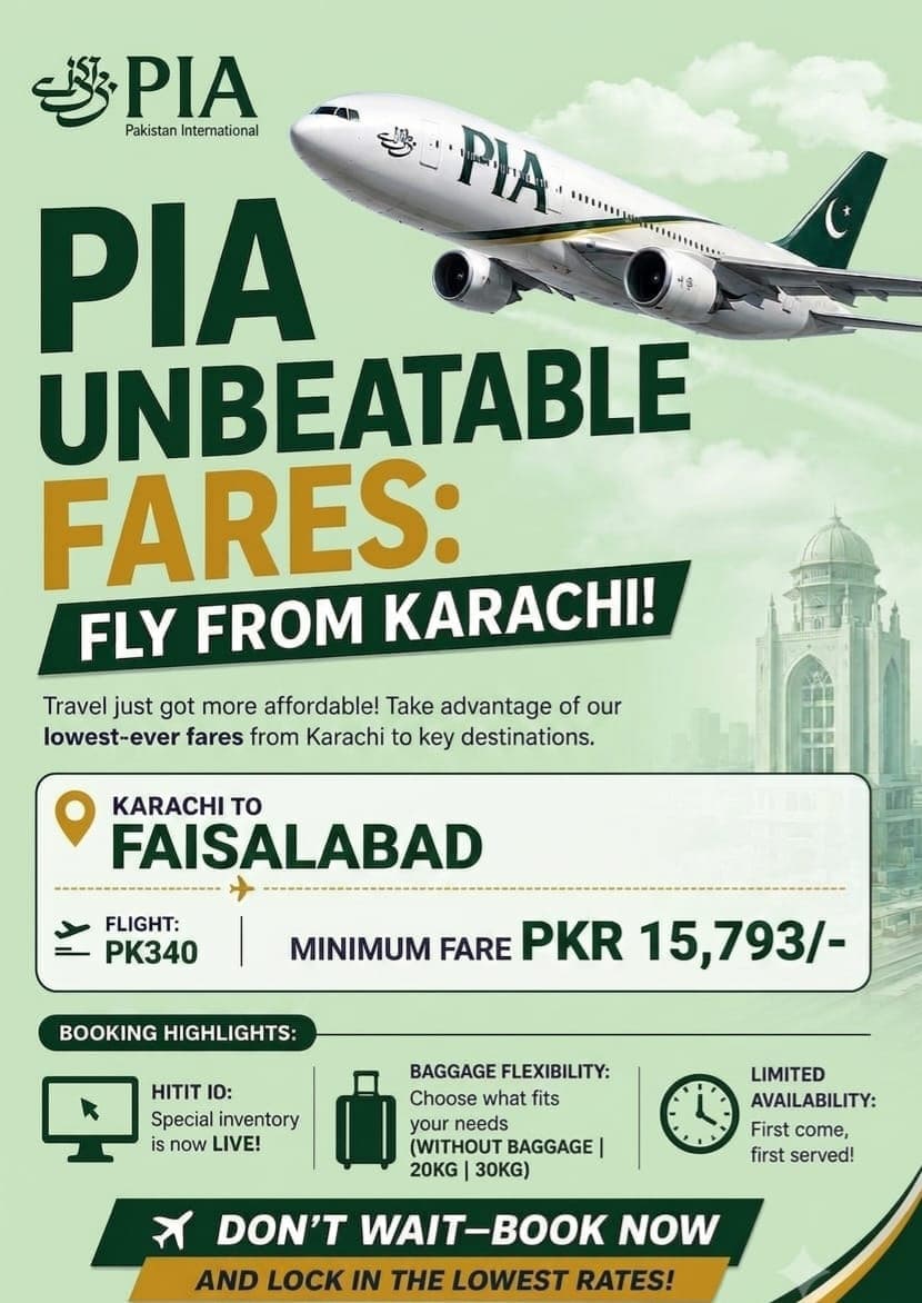 PIA UNBEATABLE FARES